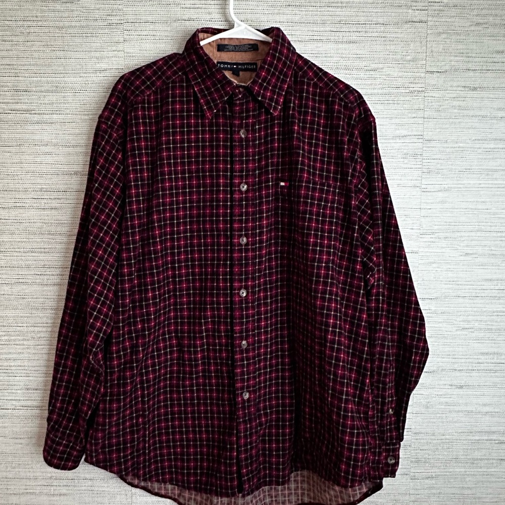 Tommy Hilfiger Red and Black Plaid Shirt